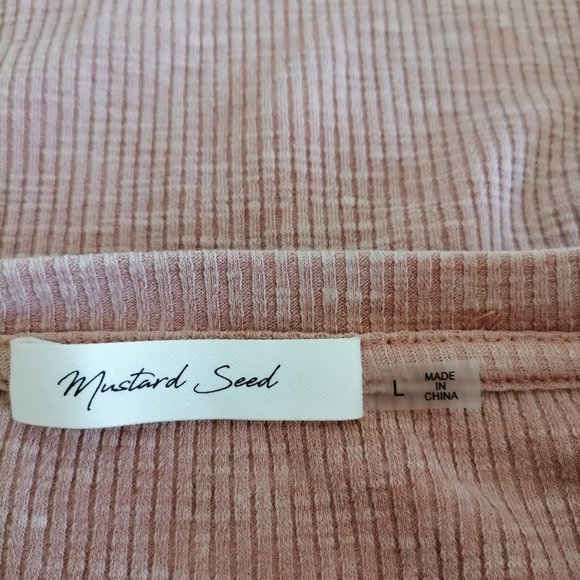 Mustard Seed Womens Blush Pink Sleeveless Round Neck Ruffled Blouse Top Size L - Picture 5 of 7